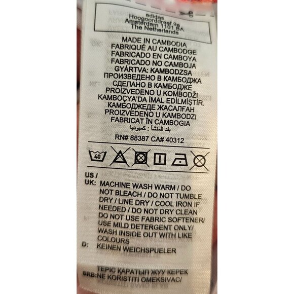 Adidas x Farm Rio Crop Long Sleeve Train Shirt Blue Red Kaleidoscope Size M NWT - Picture 13 of 13